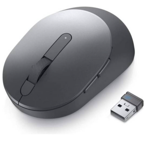 Dell MS5120W Mobile Pro Wireless Computer Mouse, 2.4GHz Connectivity, Bluetooth 5.0, 1600 dpi Resolution, Swift Pair, 7 Buttons, Optical Motion Detection, Grey| 570-ABHL
