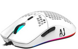 Ajazz AJ390 USB Wired Gaming Mouse with 7 Keys Adjustable DPI Ergonomic Design Hollowed-out Honeycomb Design Black | AJ-390
