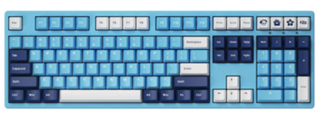 Akko Mirror of Sky Mechanical Keyboard, 108 Keys, USB Wired, TTC Gold Pink Linear Switch, 100% Anti-Ghosting, Programmable Macros, PBT Keycaps, For Tablet / Desktop / Computer, Blue | 3108