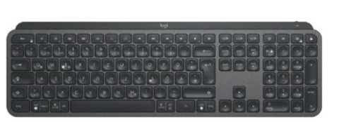 Logitech MX Keys Advanced Wireless Illuminated Keyboard, 10m Range, USB-C Rechargeable, UK Layout, Graphite | 920-009415