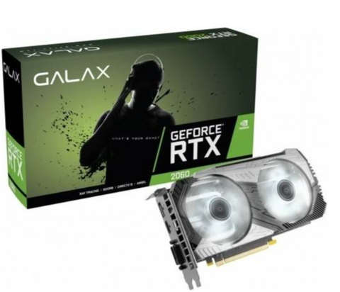 Galax T66S GF, RTX 2060 Plus 1-Click OC, PCI-E 6GB, GDDR6, 192bit, W/DVI-D/HDMI/DP/Cooling Fan - Black | G-T66SB-26NRL7HP68CX-GALG