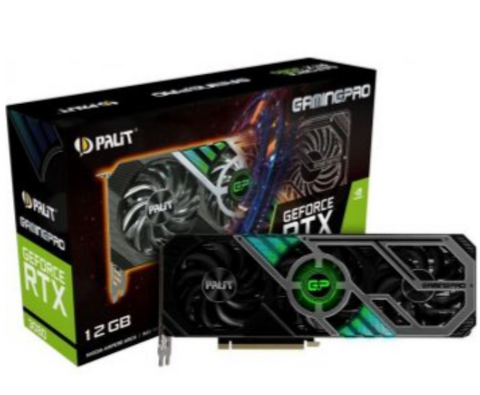 Palit GeForce RTX 3080 Gaming Pro Graphics Card, 12GB GDDR6X 384 Bit Memory, 8960 Cuda Cores, 1710 MHz Boost Clock, 19 Gbps, PCI-E 4.0, Open GL 4.6, 912 Bandwidth, HDMI, DP | NED3080019KB-132AA