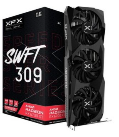 XFX Speedster SWFT309 AMD Radeon RX 6700 XT CORE Gaming Graphics Card with 12GB GDDR6 HDMI 3xDP, AMD RDNA 2, Graphics Card | RX-67XTYJFDV
